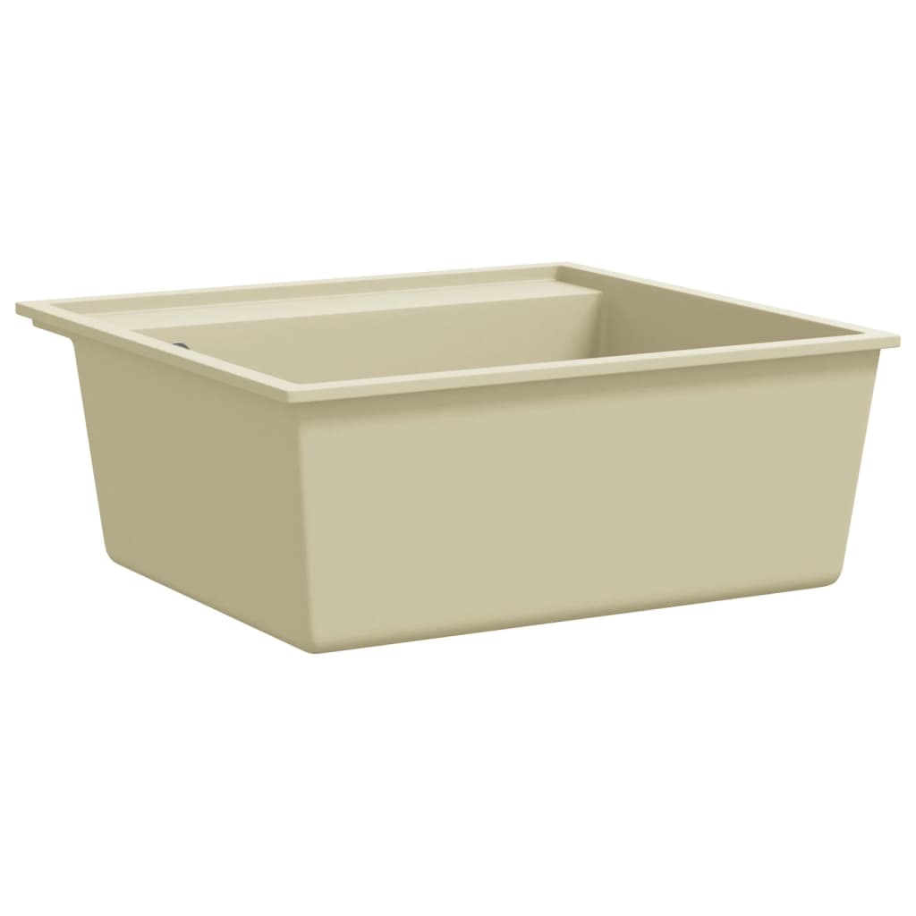 Vask med overløpshull beige granitt