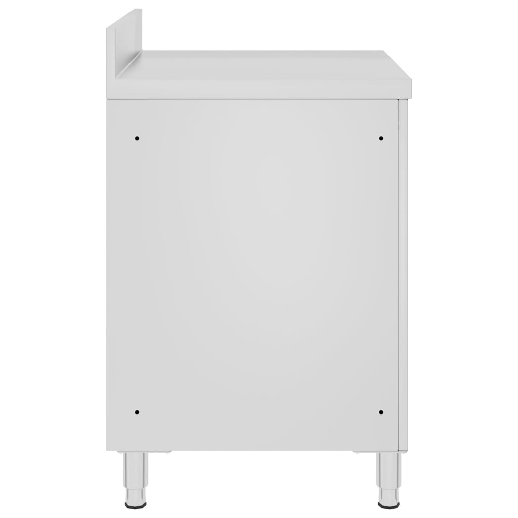 Kommersielt arbeidsbord med skap 60x60x96 cm rustfritt stål