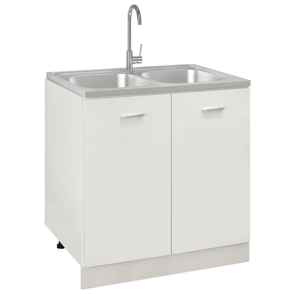 Dobbel kjøkkenvask sølv 800x600x155 mm rustfritt stål