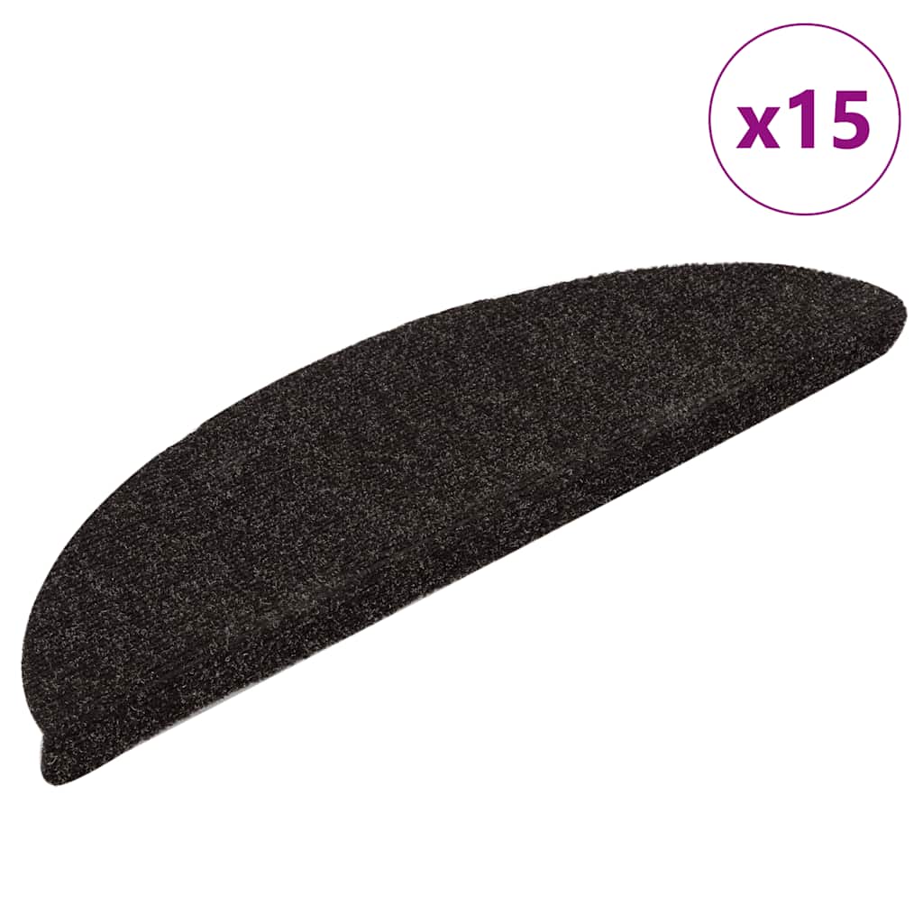 Trappematter selvklebende 15 stk 56x17x3 cm mørkebrune halvrund