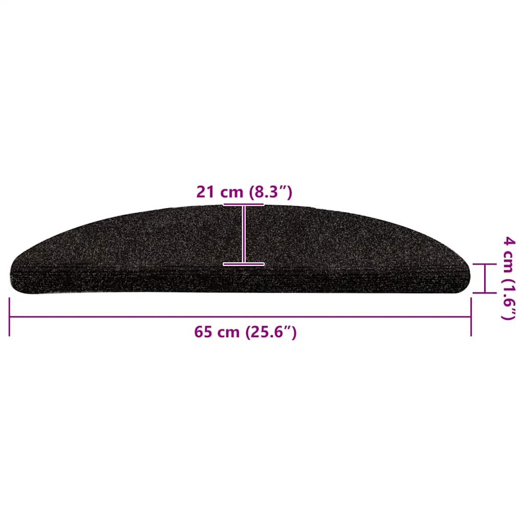 Trappematter selvklebende 15 stk 65x21x4 cm mørkebrune halvrund store