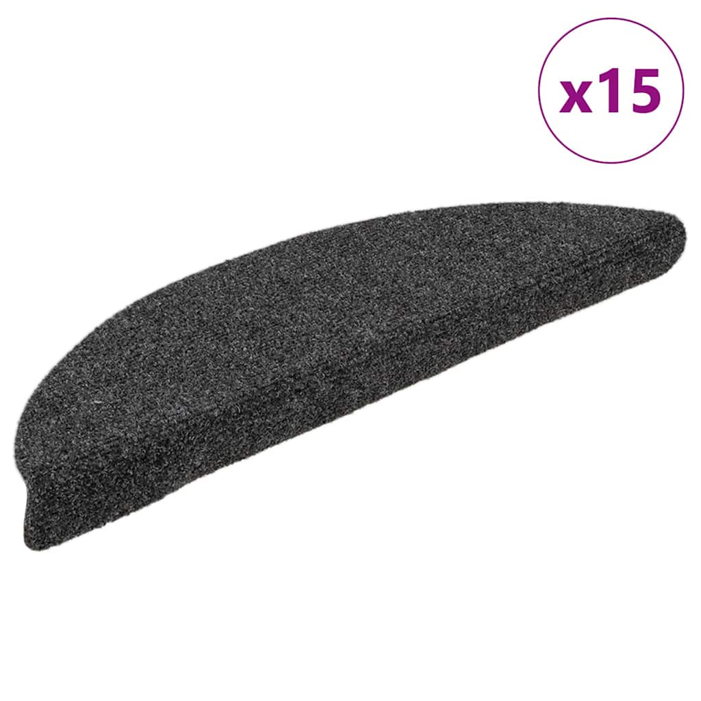 Trappematter selvklebende 15 stk 56x17x3 cm antrasitt halvrund