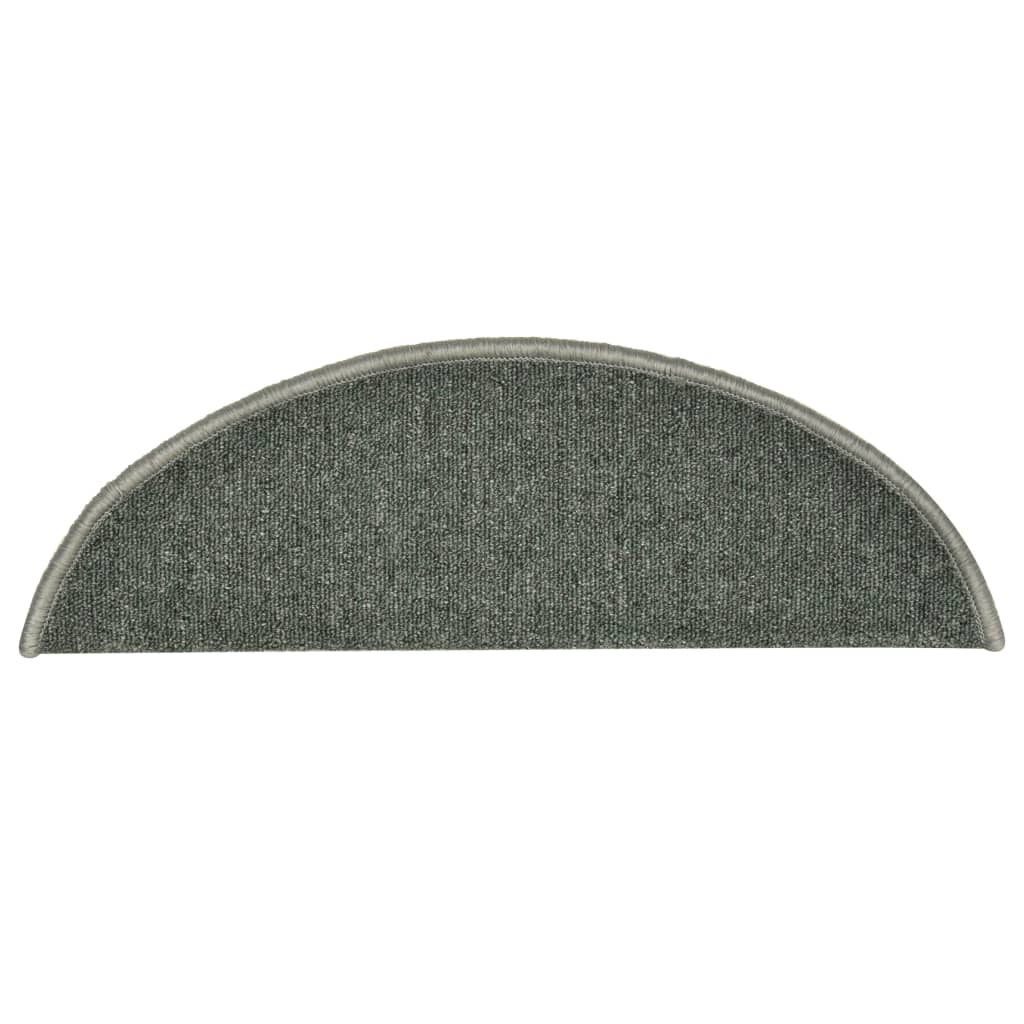 Trappematter 15 stk 56x17x3 cm mørkegrønne halvrund