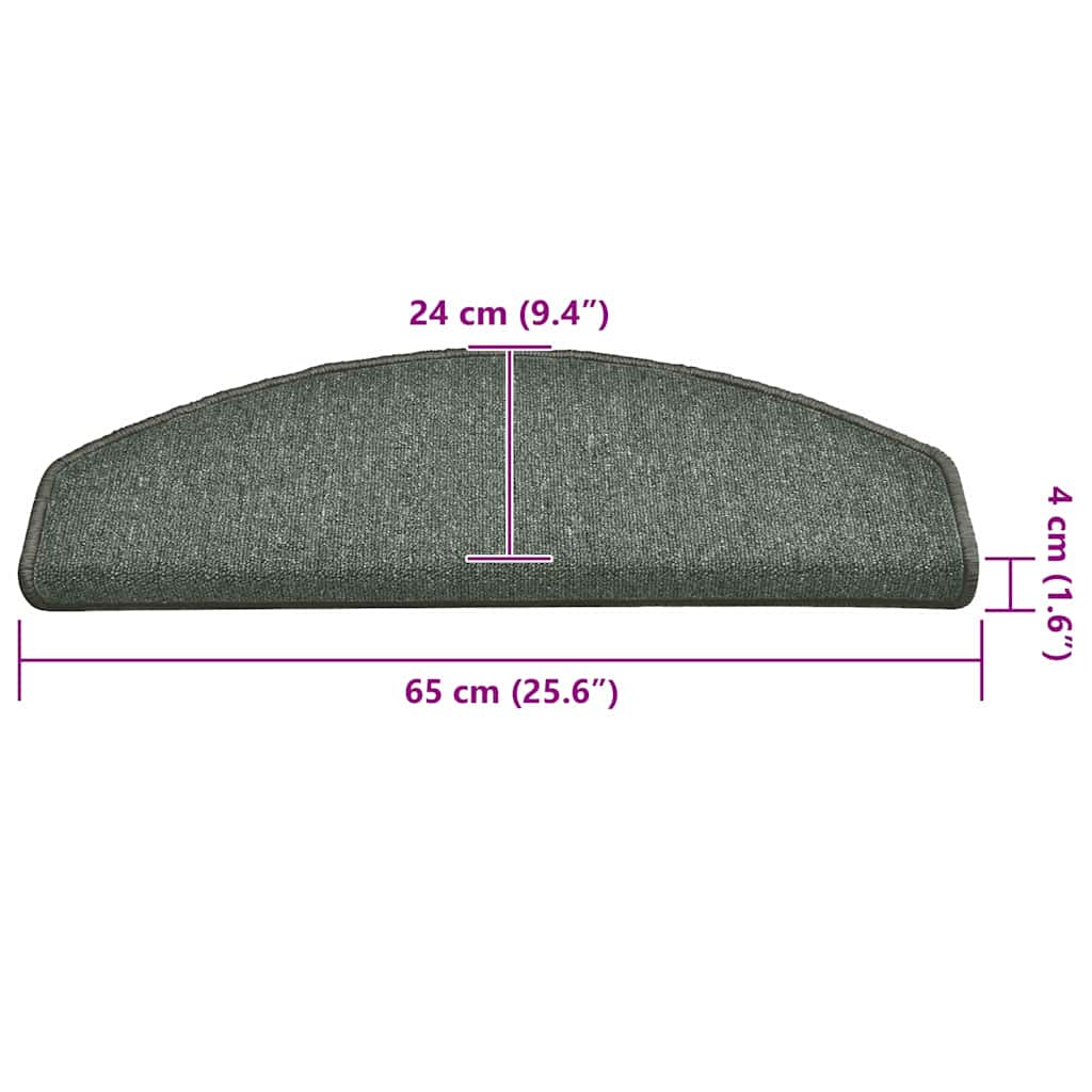 Trappematter 15 stk 65x24x4 cm mørkegrønne halvrund store