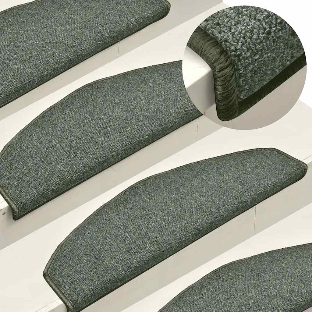 Trappematter 15 stk 65x24x4 cm mørkegrønne halvrund store