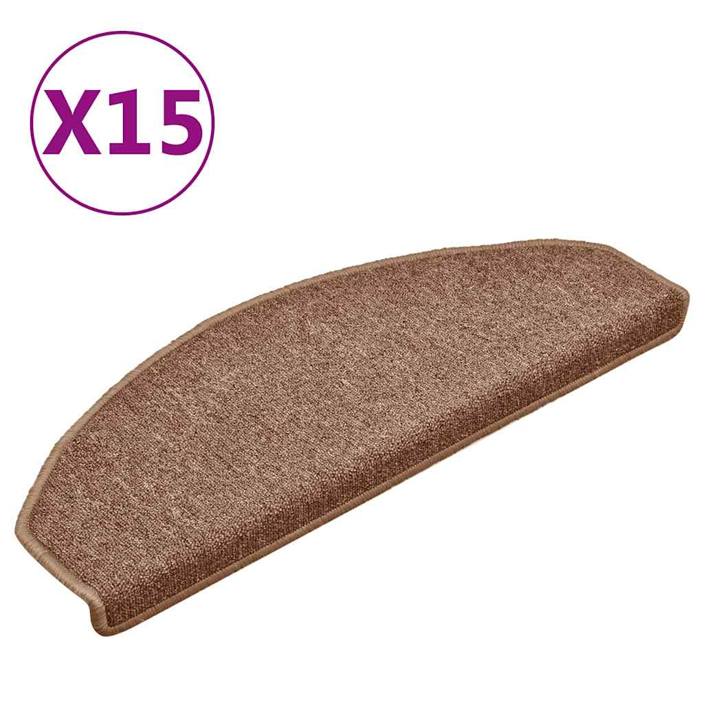 Trappematter 15 stk 65x24x4 cm brune halvrund store