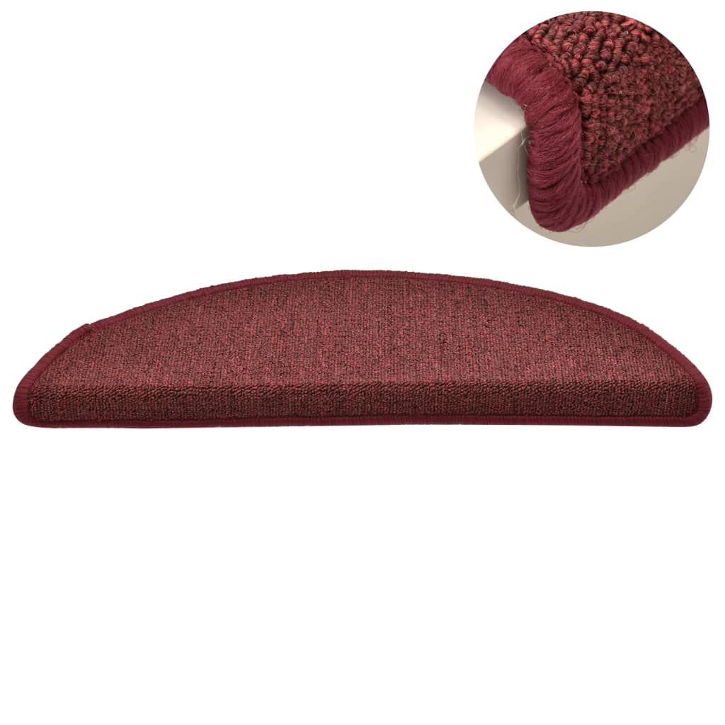 Trappematter 15 stk 56x17x3 cm bordeaux halvrund