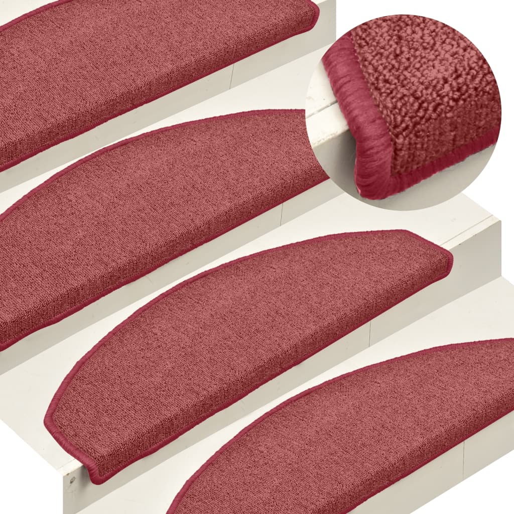 Trappematter 15 stk 65x24x4 cm bordeaux halvrund store