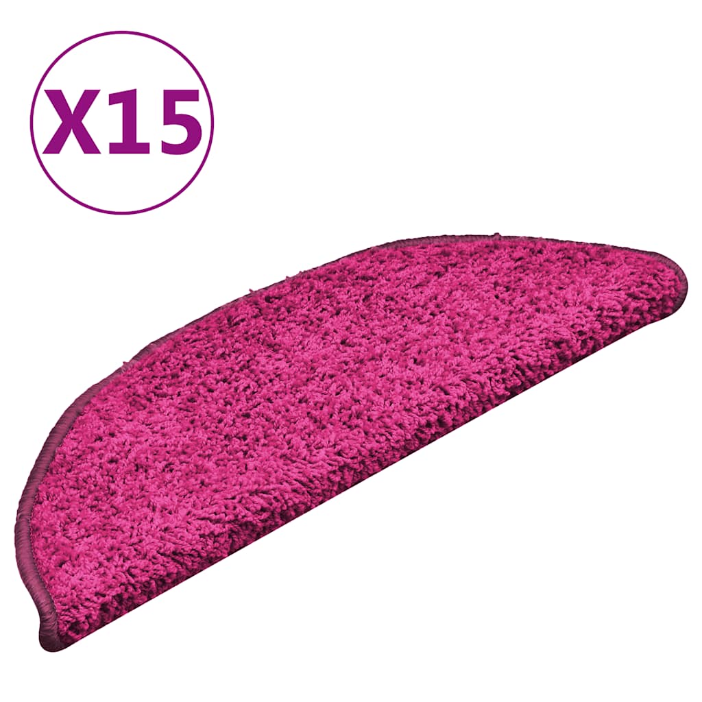 Trappematter 15 stk 56x17x3 cm rosa halvrund