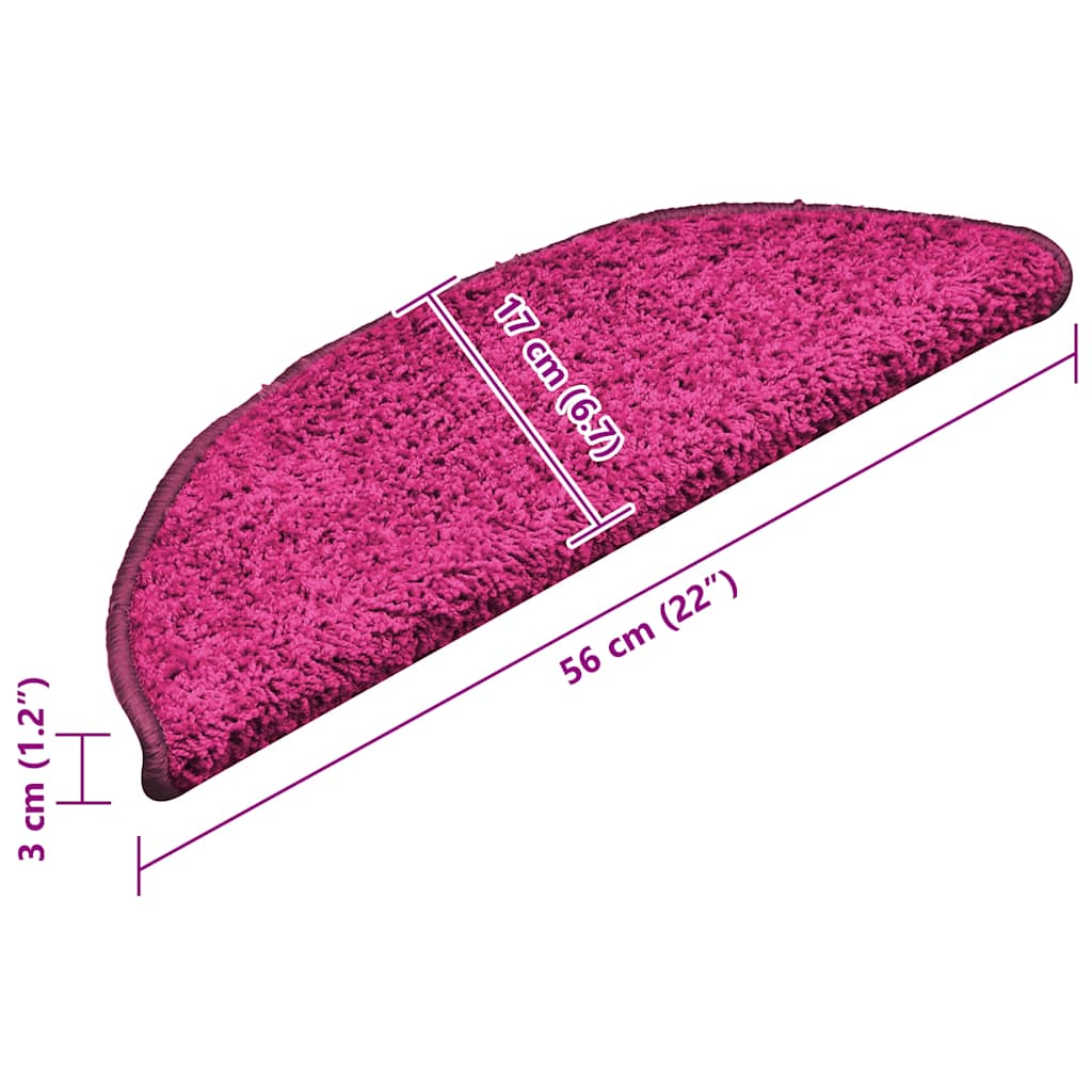Trappematter 15 stk 56x17x3 cm rosa halvrund