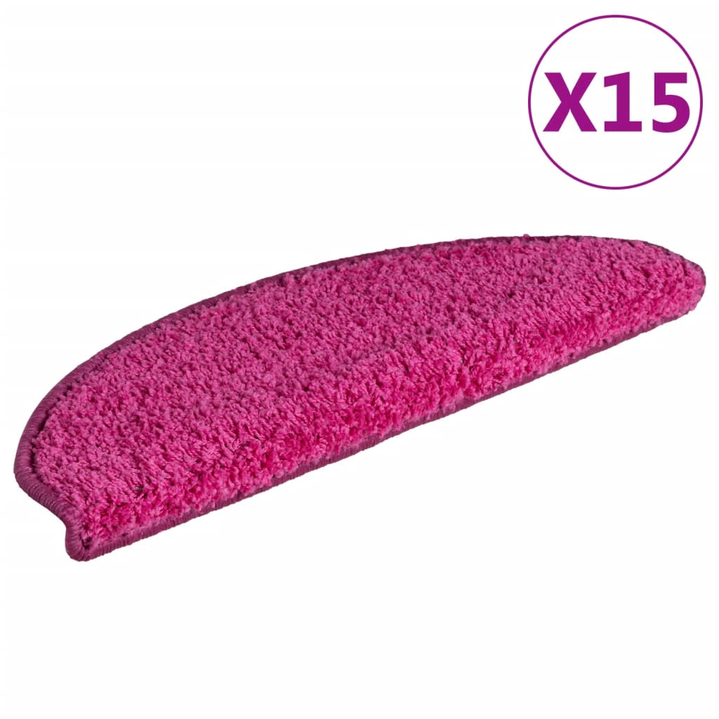 Trappematter 15 stk 65x21x4 cm rosa halvrund store