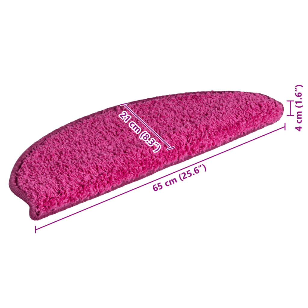 Trappematter 15 stk 65x21x4 cm rosa halvrund store