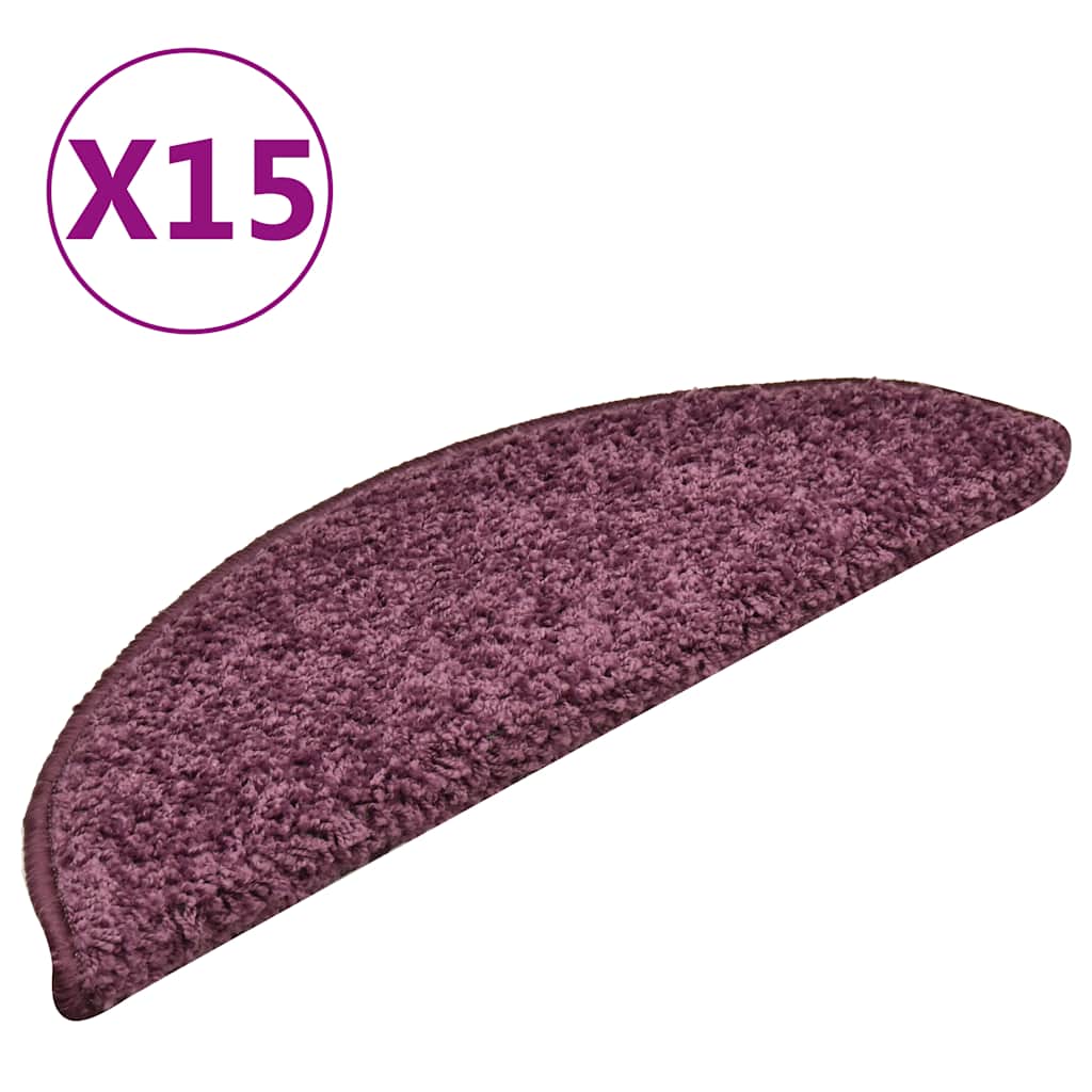 Trappematter 15 stk 56x17x3 cm mørk lilla halvrund