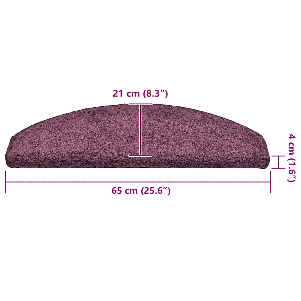 Trappematter 15 stk 65x21x4 cm mørk lilla halvrund store