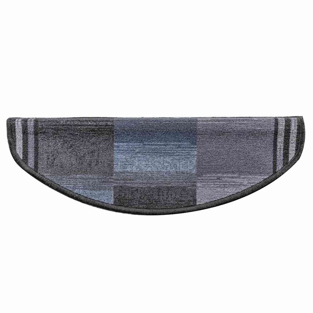 Selvklebende trappematter 15 stk svart og grå 65x21x4 cm