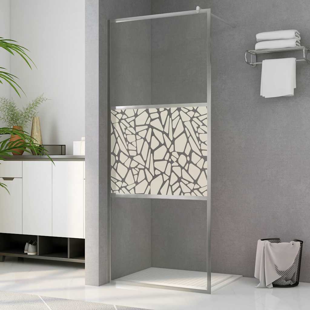 Dusjvegg ESG-glass med steindesign 115x195 cm