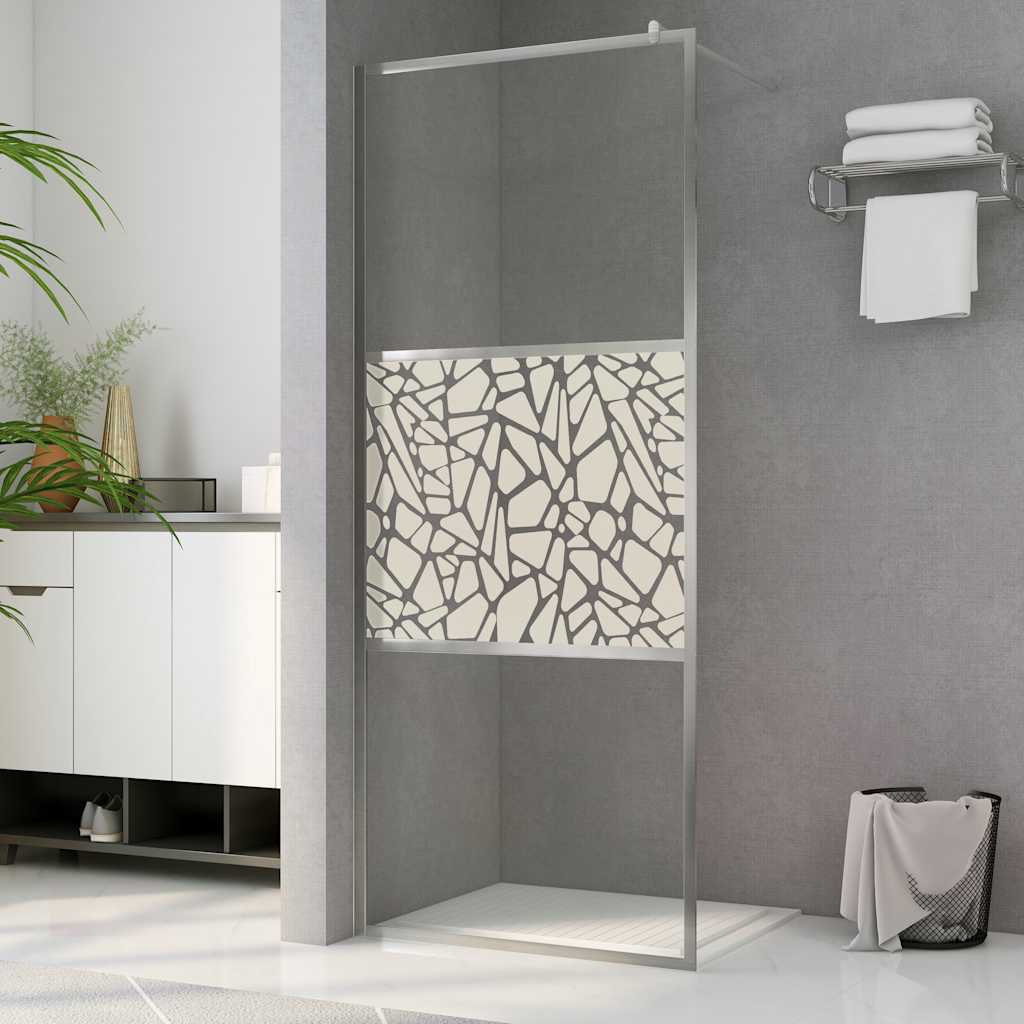 Dusjvegg ESG-glass med steindesign 140x195 cm