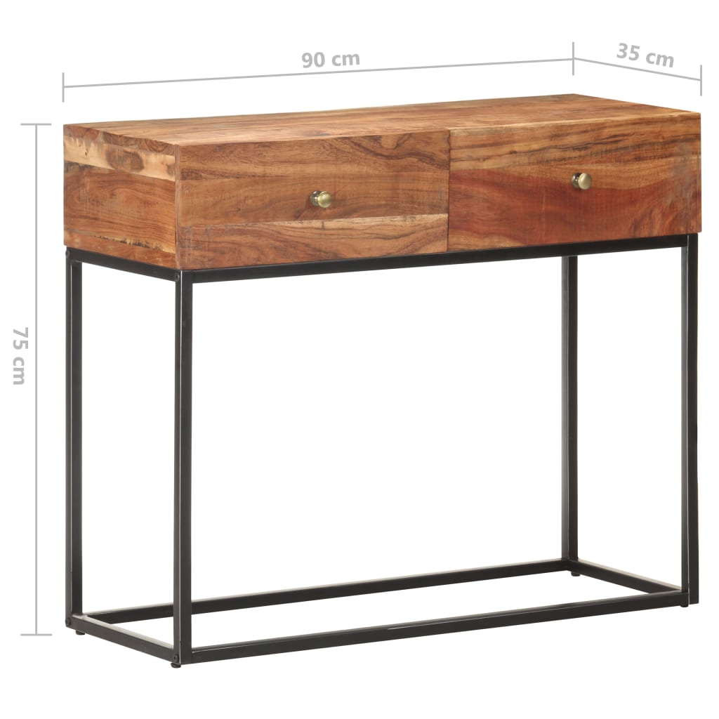 Konsollbord 90x35x75 cm grovt akasietre