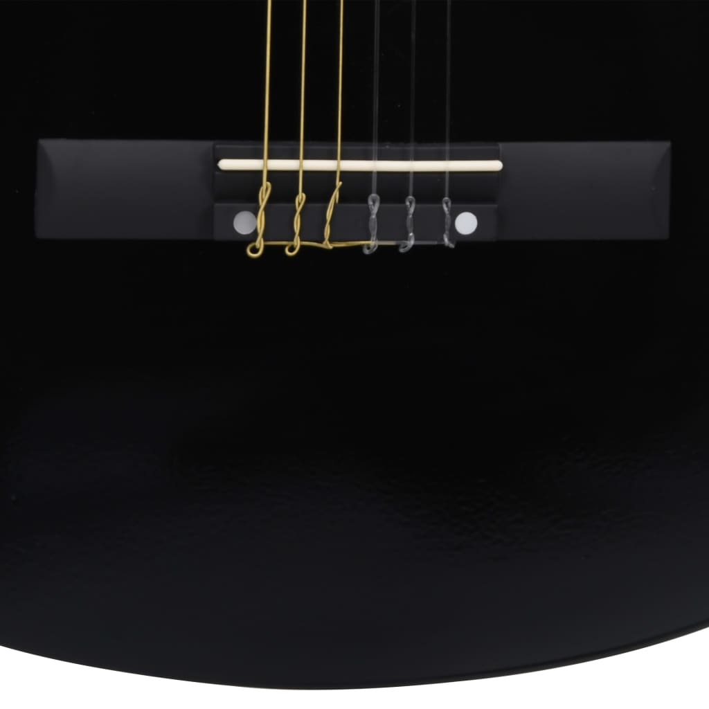 Klassisk gitar for nybegynnere med veske svart 4/4 39"