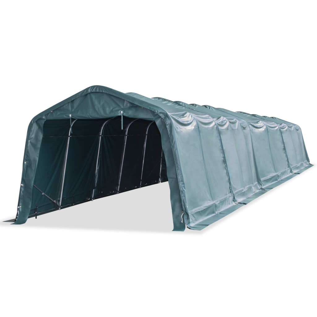Flyttbart kvegtelt PVC 550 g/m² 3,3x16 m mørkegrønn