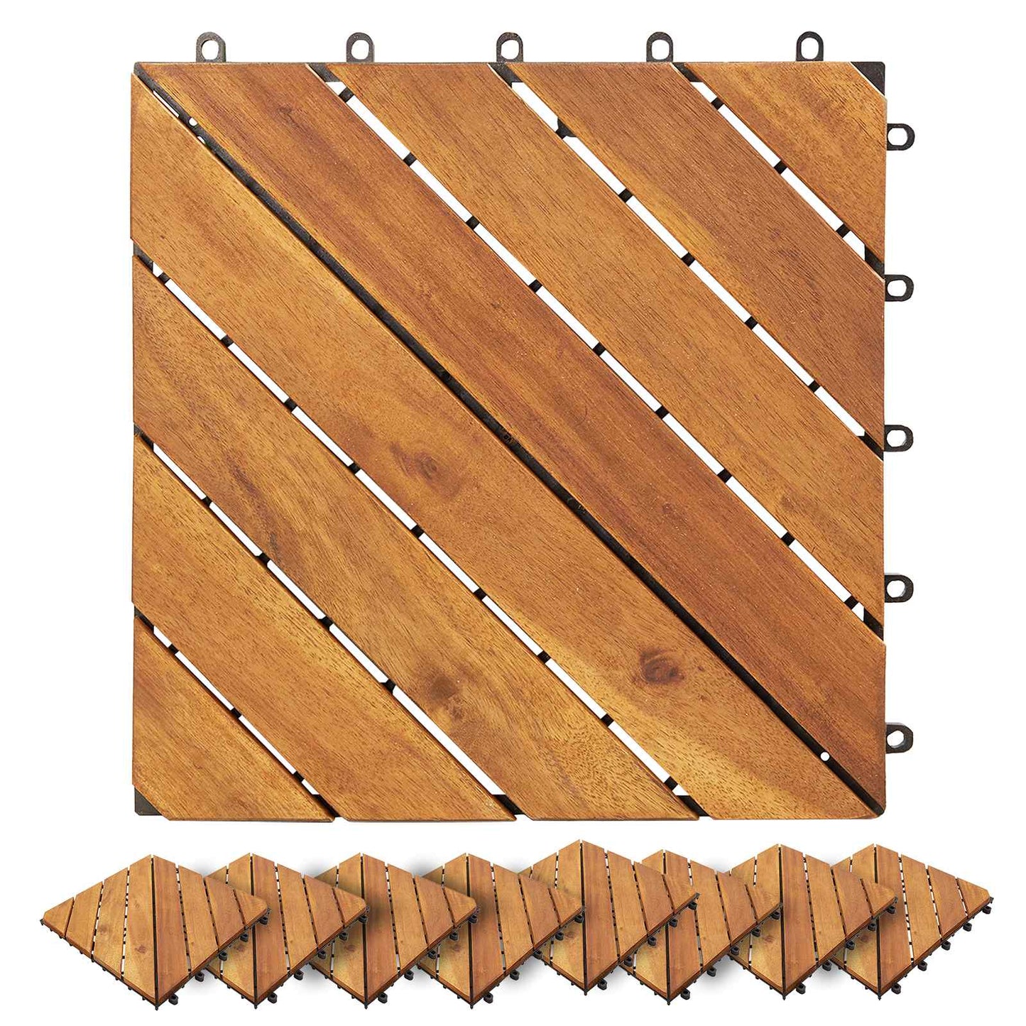 Terrasseflis 10 pcs Brun 30 x 30 cm Acacia Hardtre