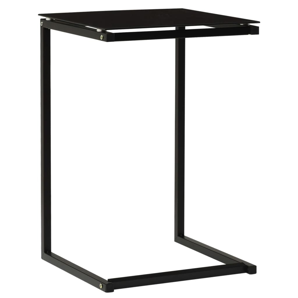 Sidebord svart 40x40x60 cm herdet glass