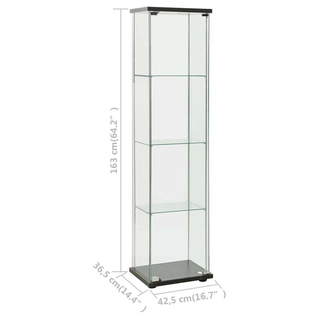 Oppbevaringsskap herdet glass svart