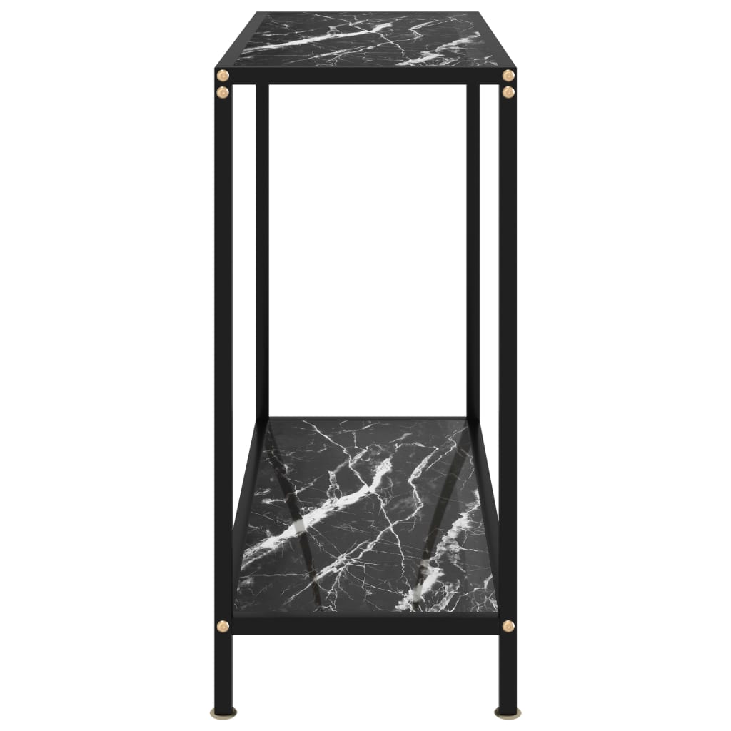 Konsollbord svart 80x35x75 cm herdet glass