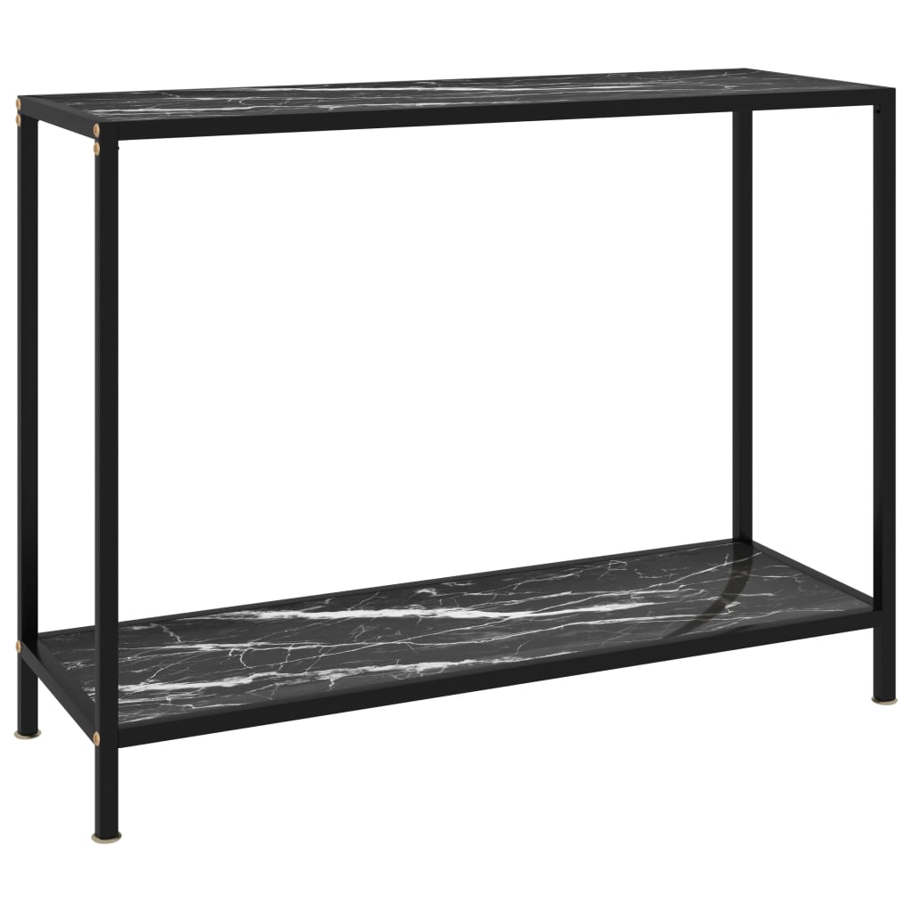 Konsollbord svart 100x35x75 cm herdet glass