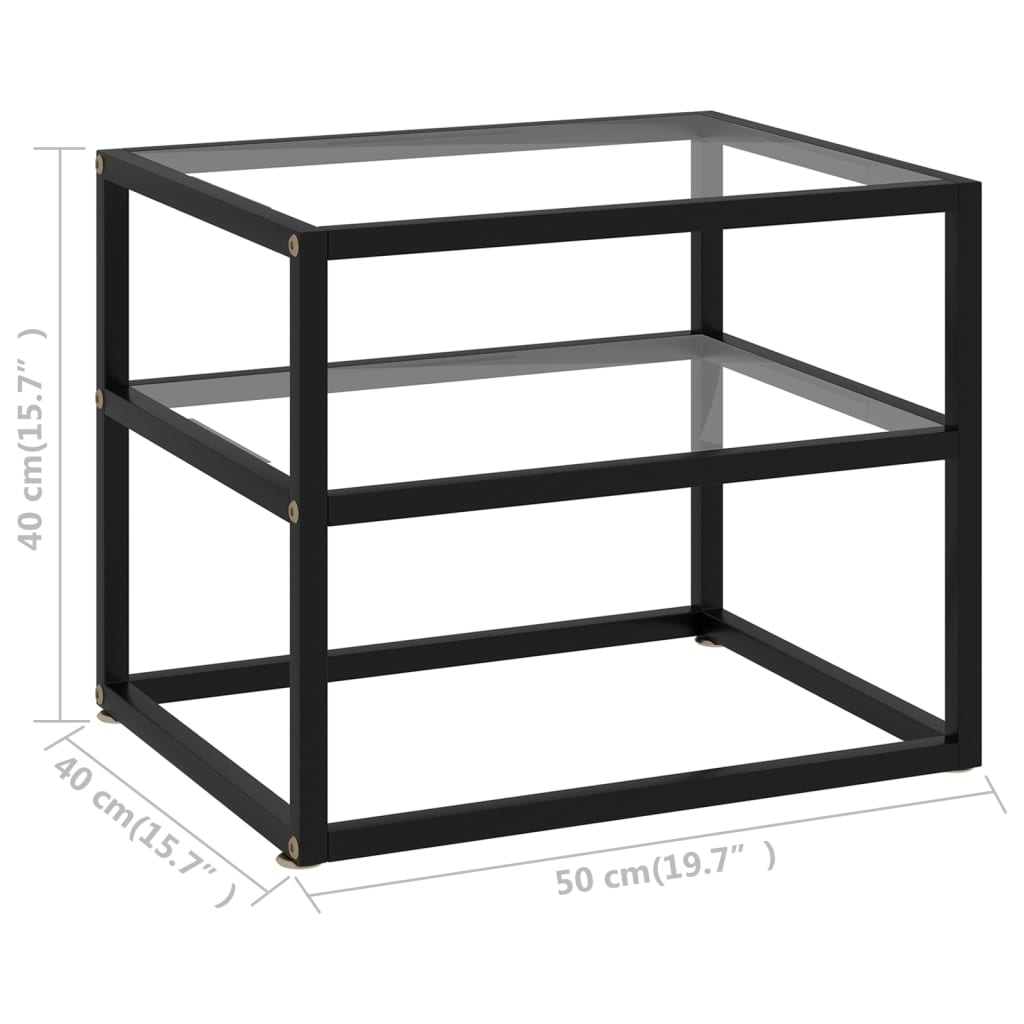 Konsollbord gjennomsiktig 50x40x40 cm herdet glass