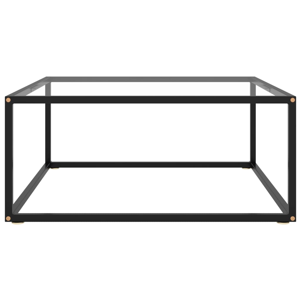 Salongbord svart med herdet glass 80x80x35 cm