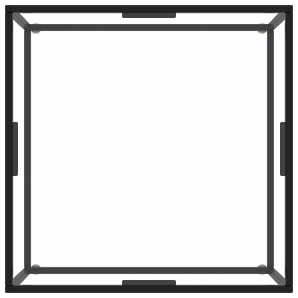 Salongbord svart med herdet glass 80x80x35 cm