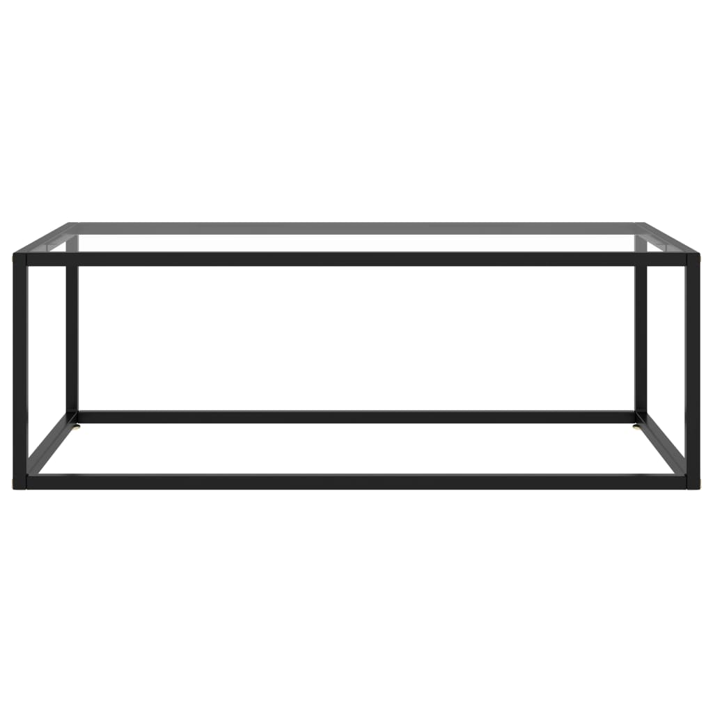 Salongbord svart med herdet glass 100x50x35 cm
