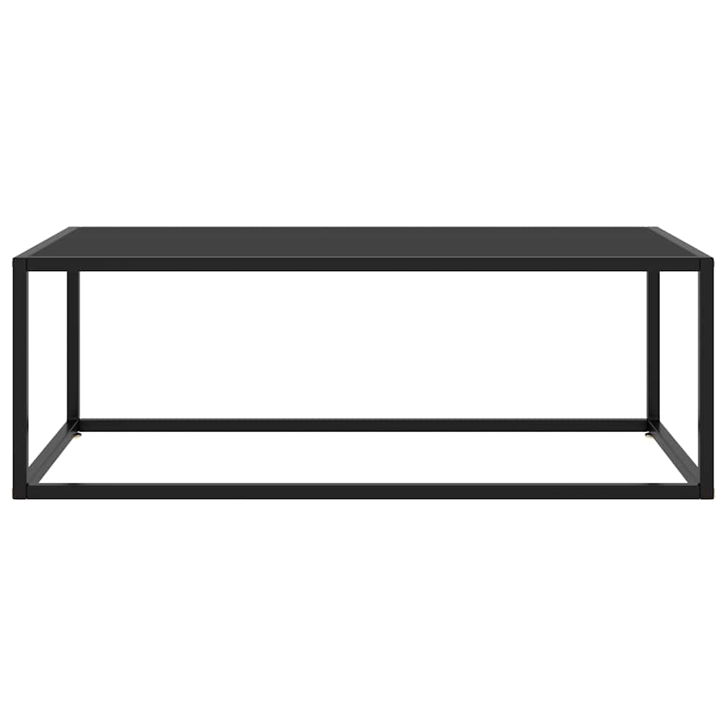 Salongbord svart med svart glass 100x50x35 cm