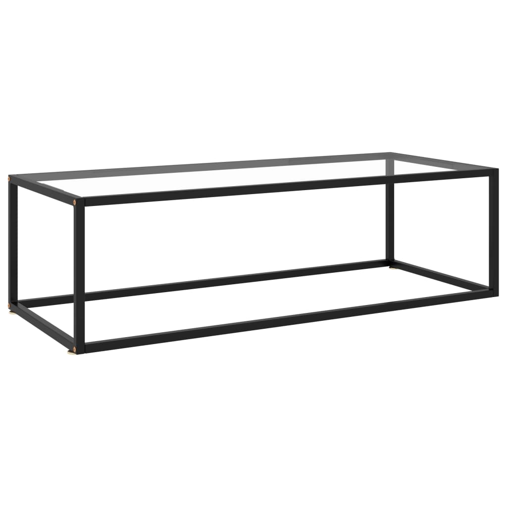 Salongbord svart med herdet glass 120x60x35 cm