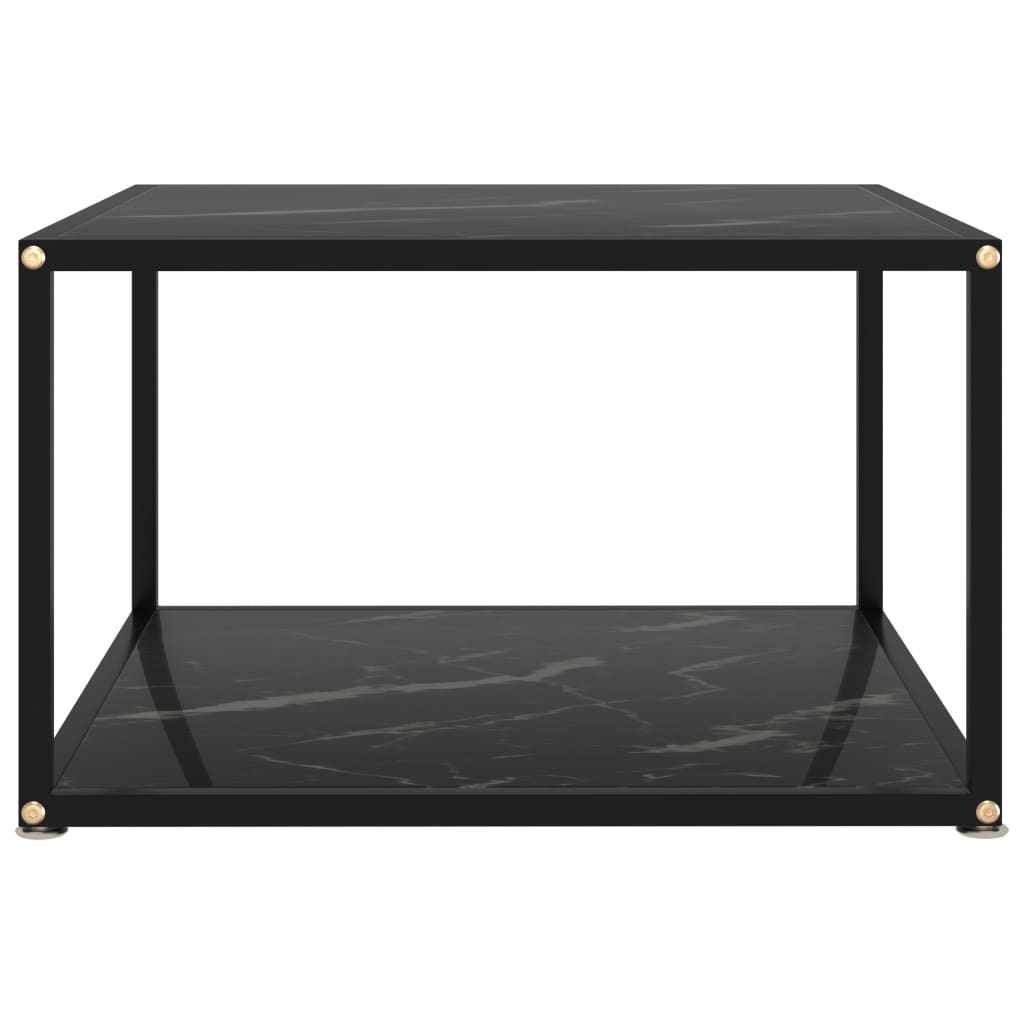 Salongbord svart 60x60x35 cm herdet glass