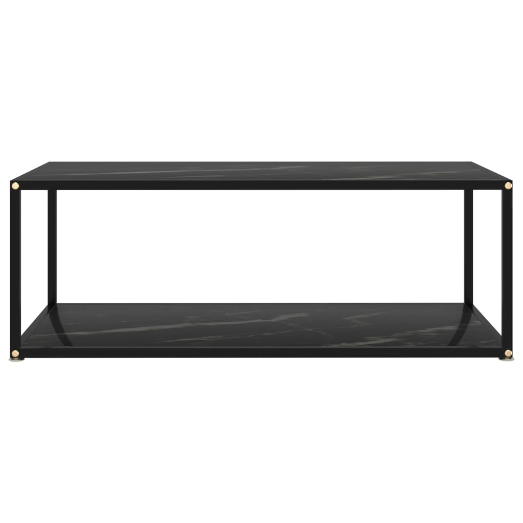 Salongbord svart 100x50x35 cm herdet glass