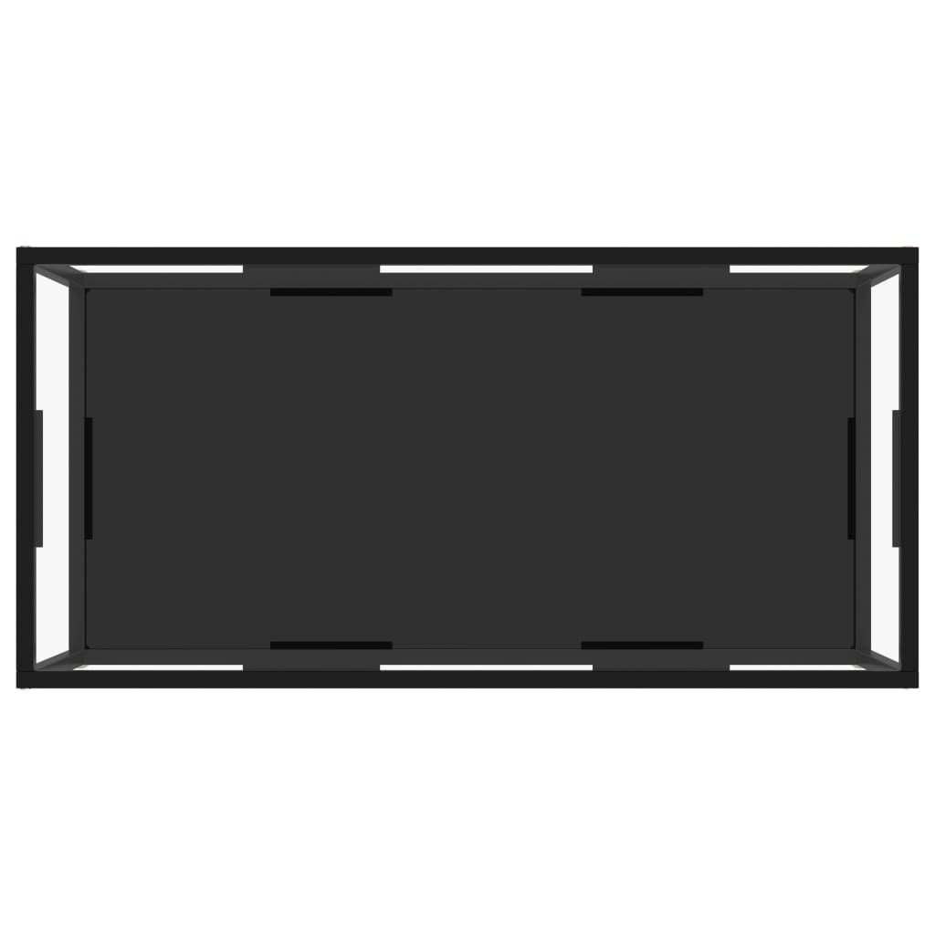 Salongbord gjennomsiktig og svart 100x50x35 cm herdet glass