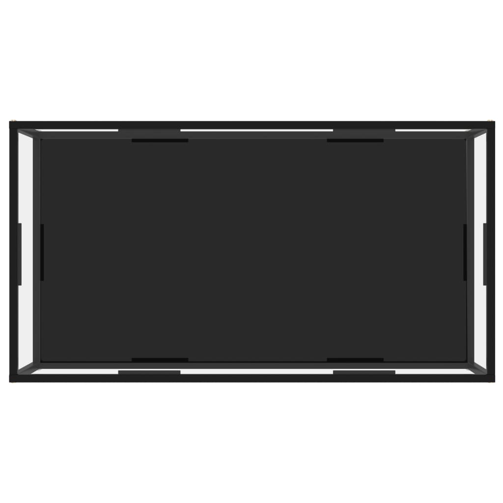Salongbord gjennomsiktig og svart 120x60x35 cm herdet glass