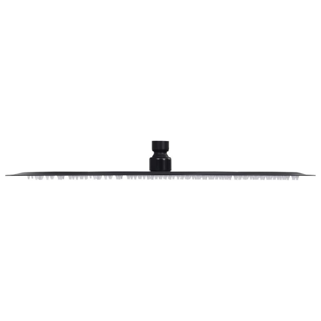Regndusjhode rustfritt stål 40 cm rund svart