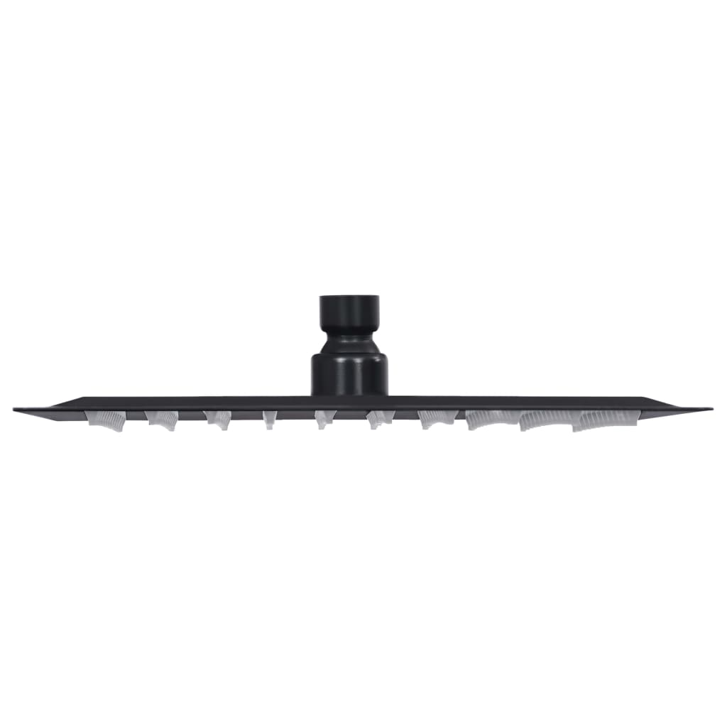 Regndusjhode rustfritt stål 20x20 cm firkantet svart