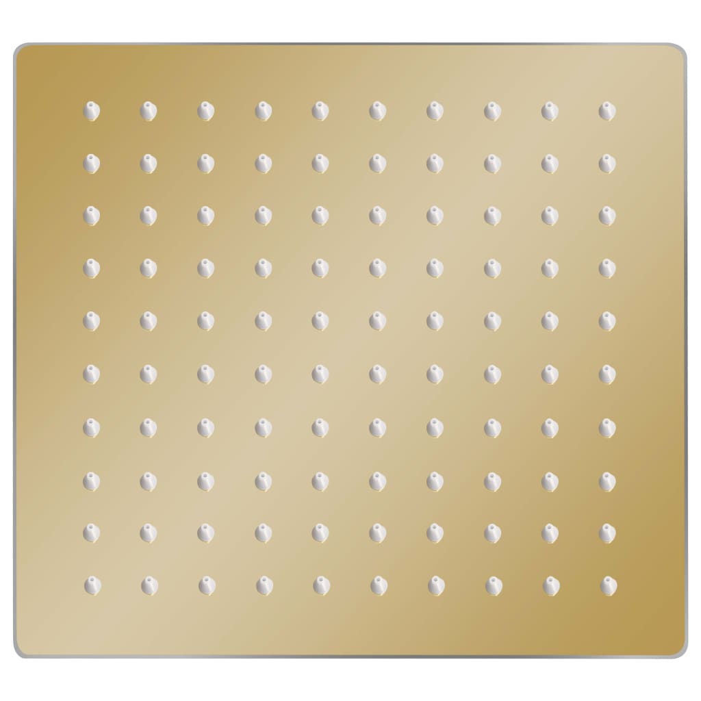 Regndusjhode rustfritt stål 20x20 cm firkantet gull