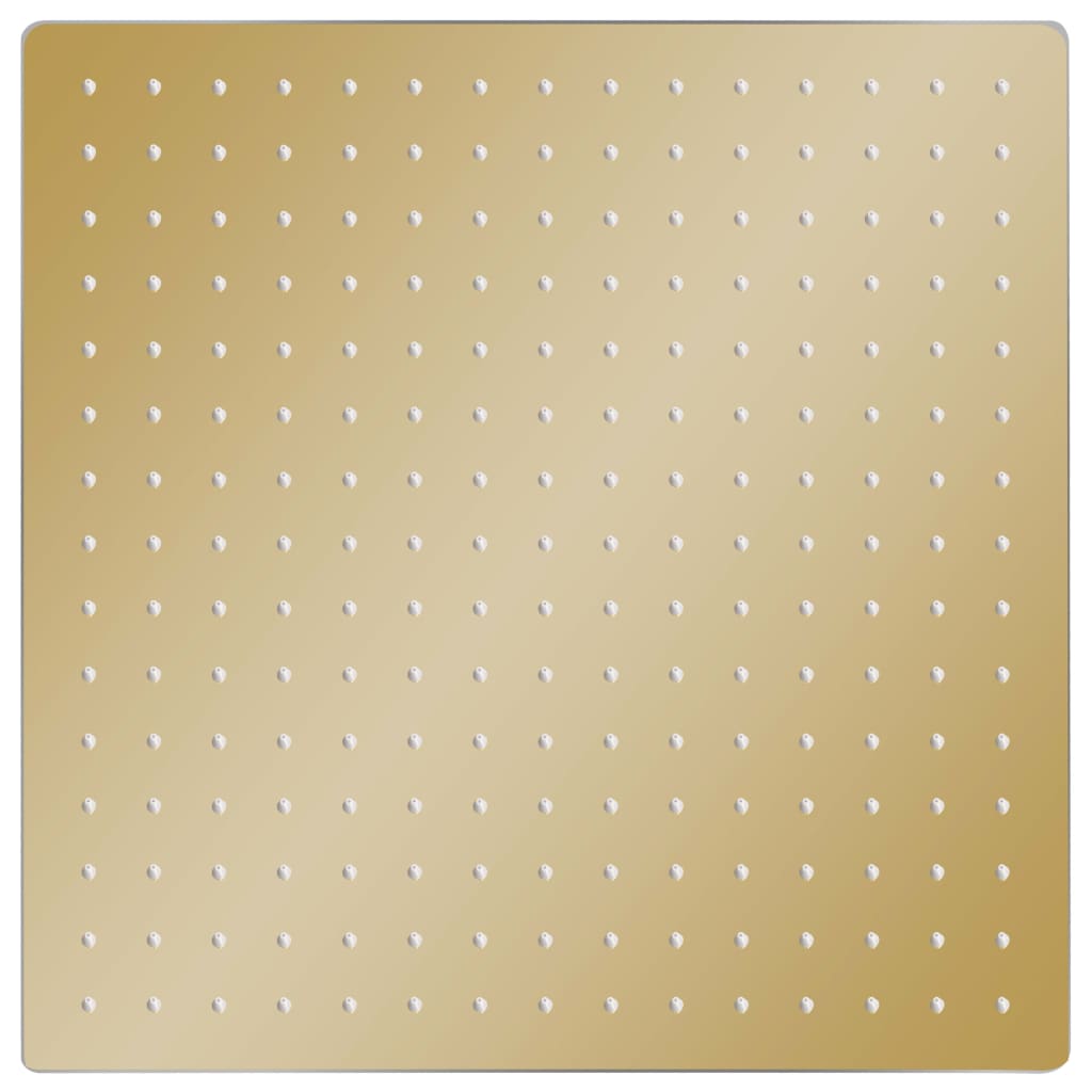 Regndusjhode rustfritt stål 40x40 cm firkantet gull