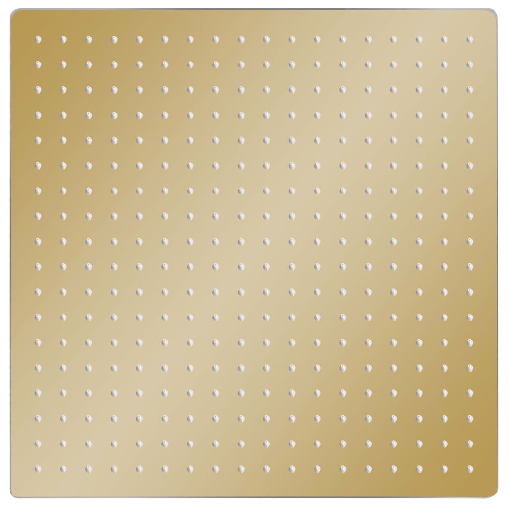 Regndusjhode rustfritt stål 50x50 cm firkantet gull