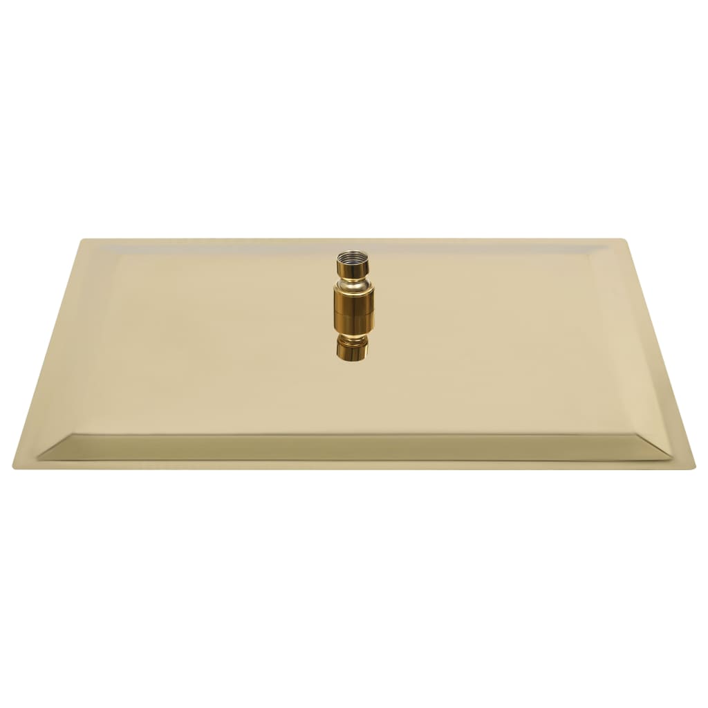 Regndusjhode rustfritt stål 50x50 cm firkantet gull