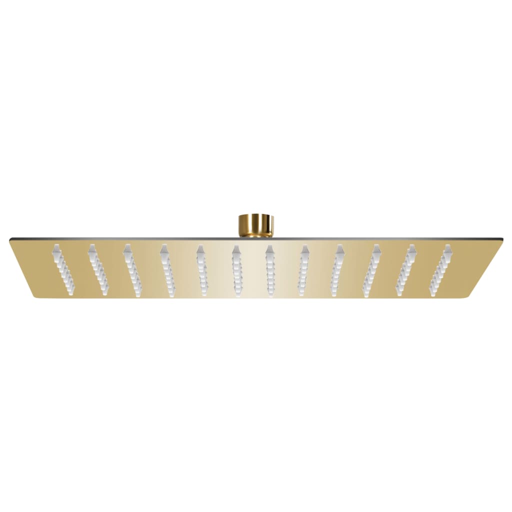Regndusjhode rustfritt stål 30x20 cm firkantet gull