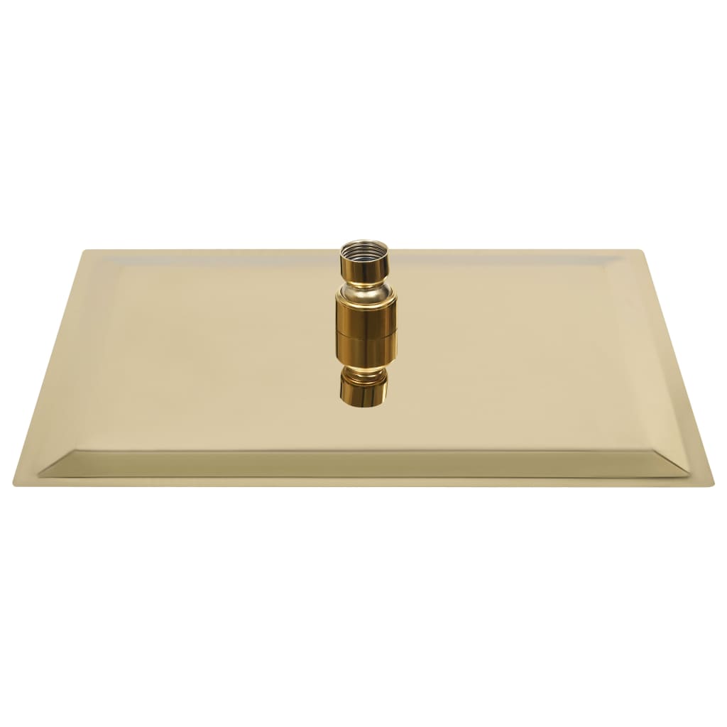 Regndusjhode rustfritt stål 30x20 cm firkantet gull