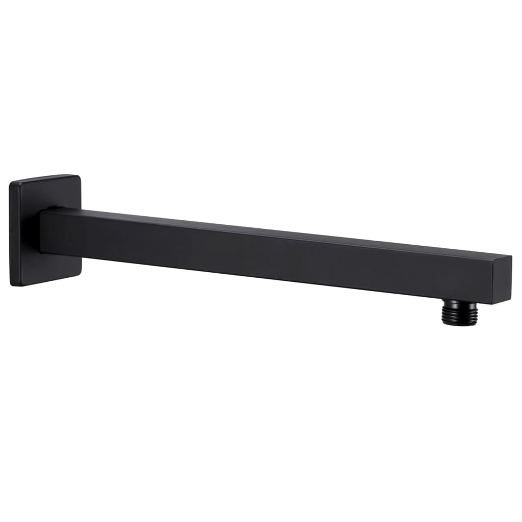 Dusjstøttearm firkantet rustfritt stål 201 svart 30 cm