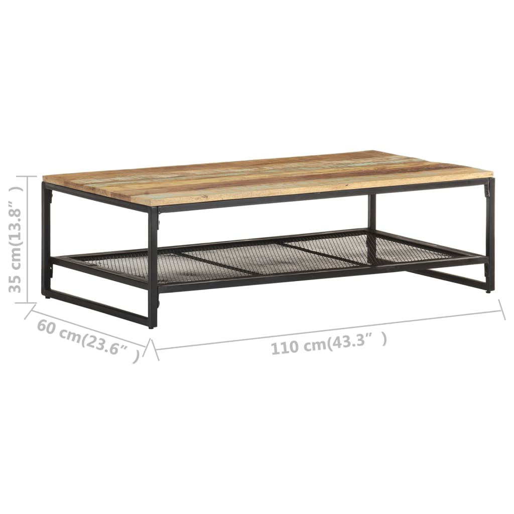Salongbord 110x60x35 cm gjenvunnet heltre