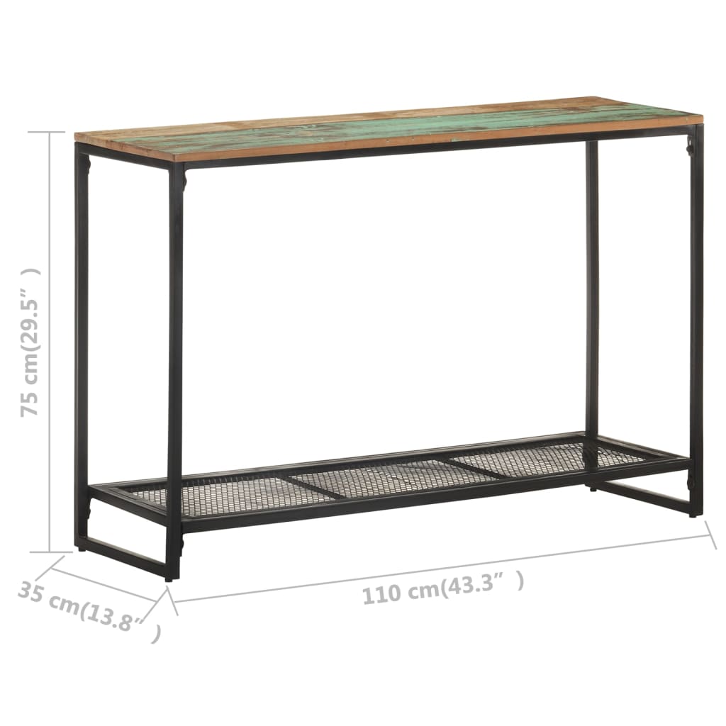 Konsollbord 110x35x75 cm gjenvunnet heltre